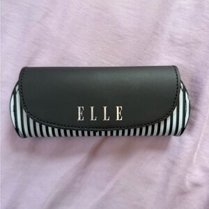 Elle Black and White Striped Women's Glasses Case